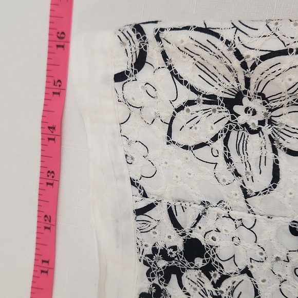 Max Studio Y2K White Black Mini Skirt. Size L - Picture 7 of 9